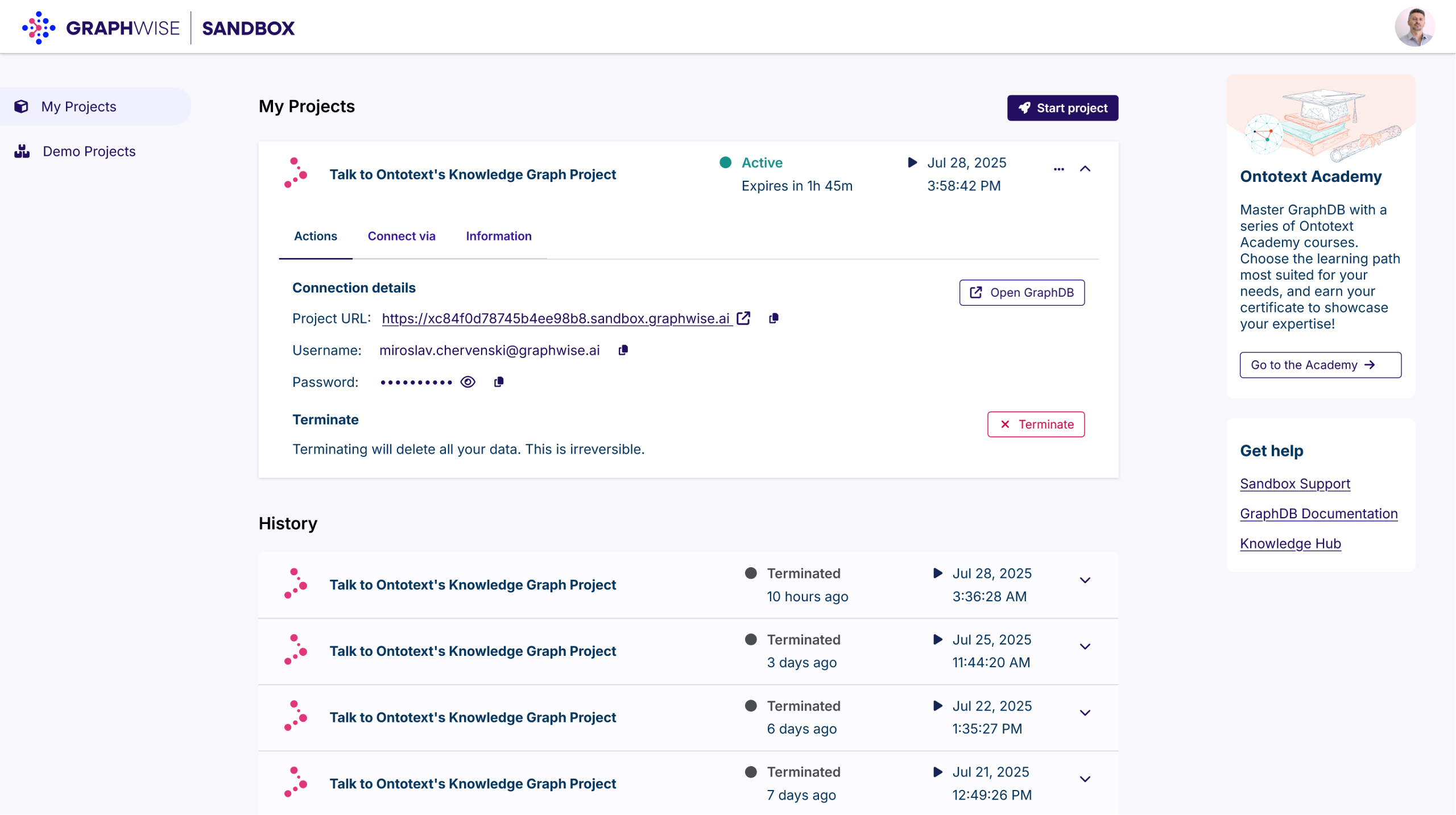 Graphwise Sandbox Log in and learn